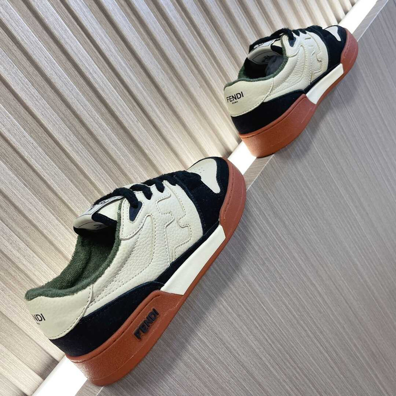 F**di match low top sneakers black white