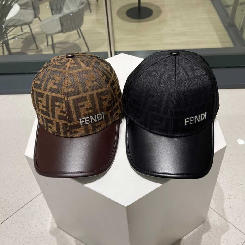 F**di ff motif jacquard denim baseball cap black