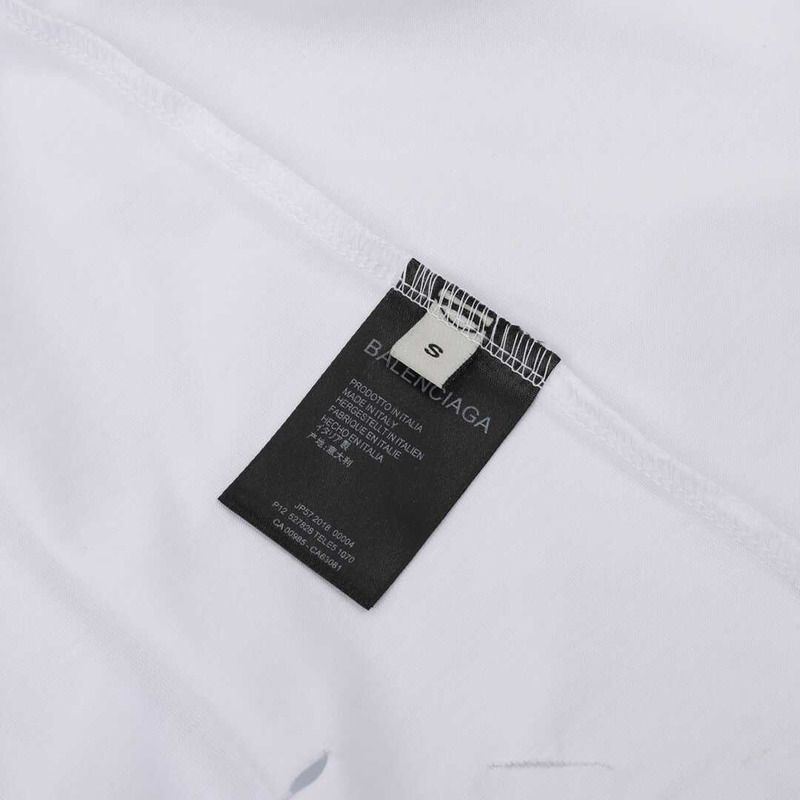 Ba*len*cia*ga caps t-shirt boxy fit in white