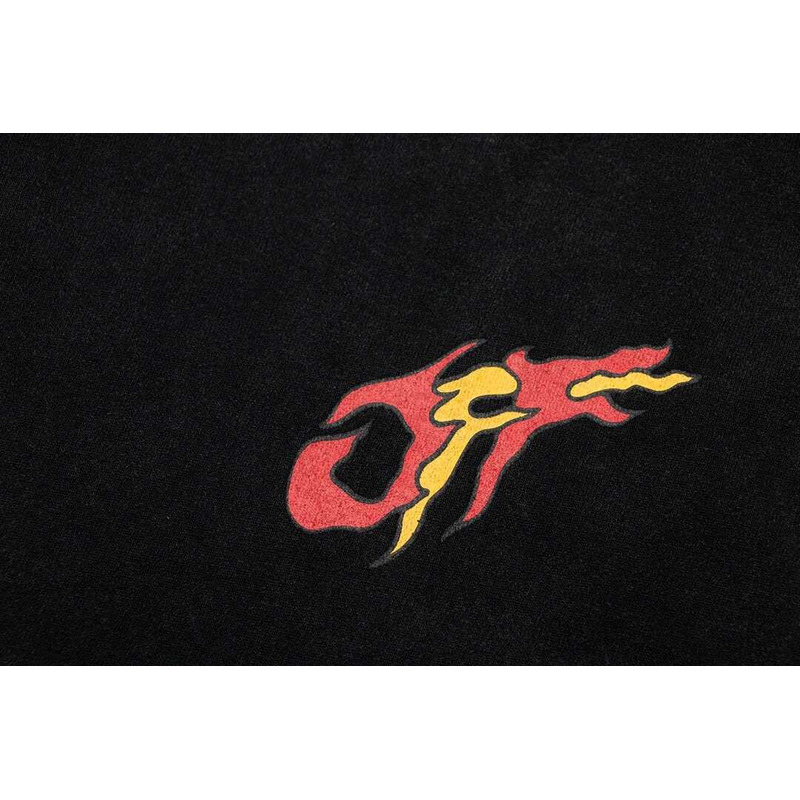 Off White Cotton T-Shirt Black
