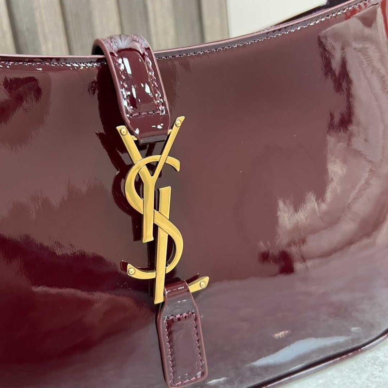 Saint Laurent Mongram Saddle Bag  Burgundy