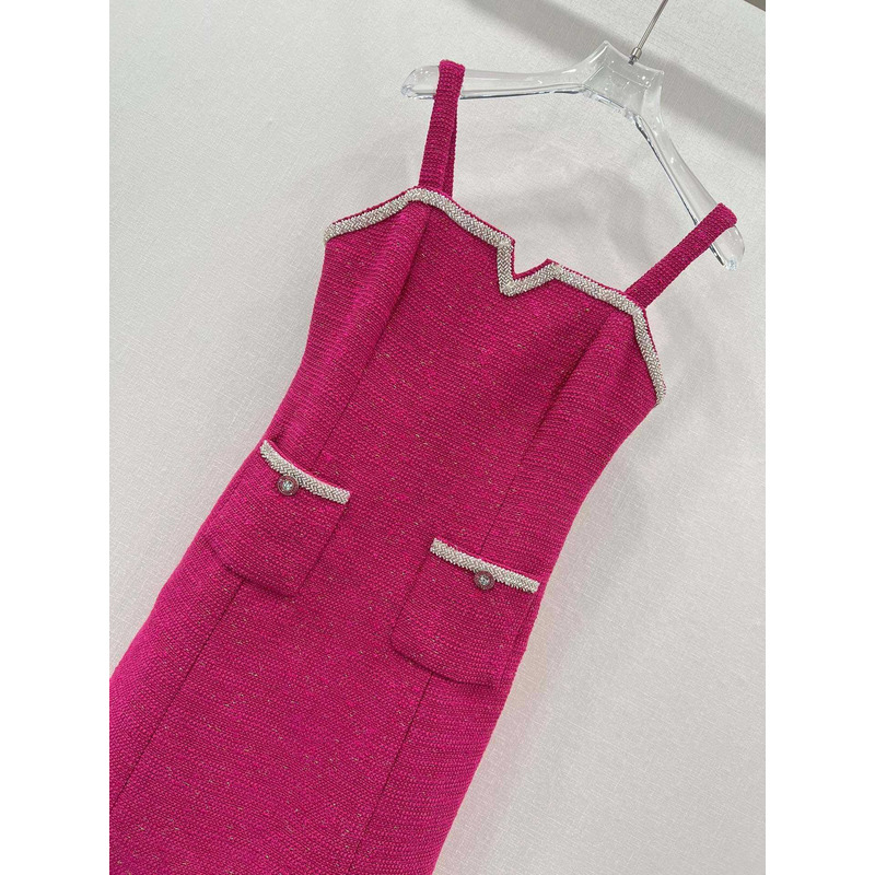 Ch*el tweed dress hot pink