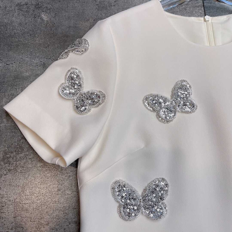 Valentino Butterfly Dress White