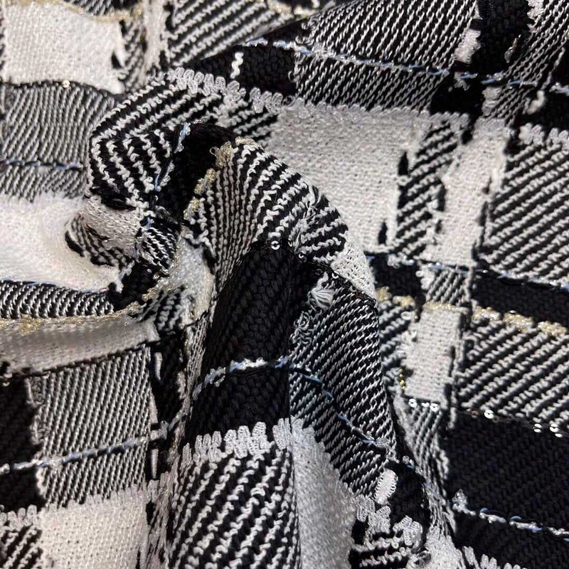 Ch*el tweed dress black and white