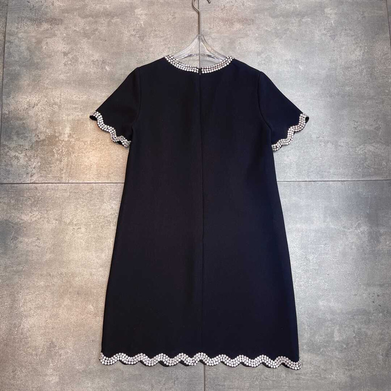 Valentino Crepe Couture Short Dress Black