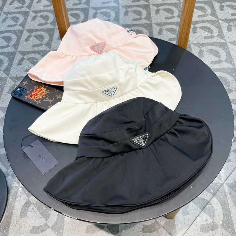 Pra*a wide brim sun visor hat in black