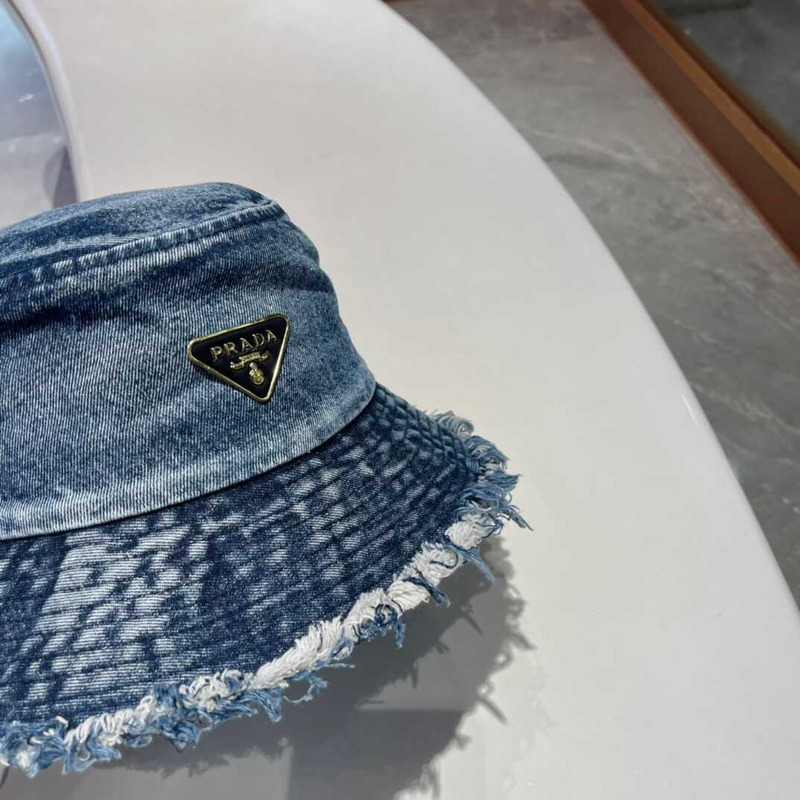 Pra*a denim bucket bag dark blue