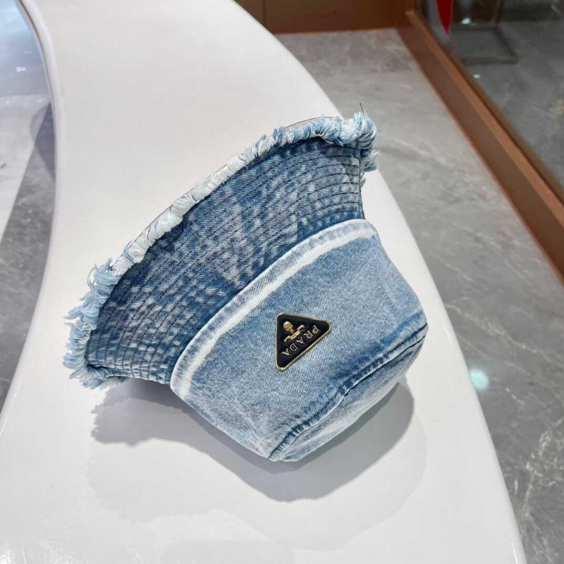 Pra*a denim bucket bag blue