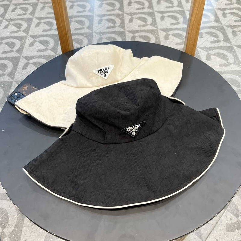 Pra*a bucket hat with bowknot black