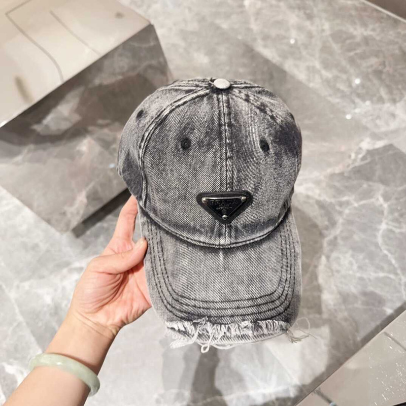 Pra*a denim baseball cap in grey