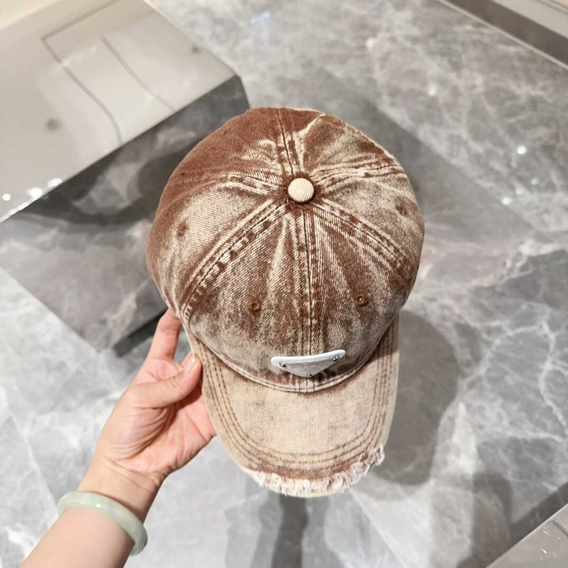 Pra*a denim baseball cap brown