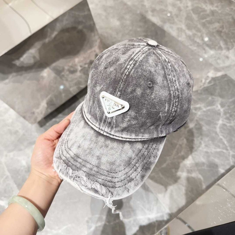 Pra*a denim baseball cap grey