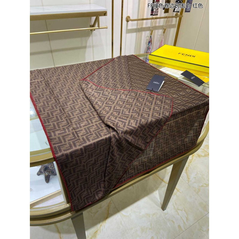 F**di monogram long scarf in brown