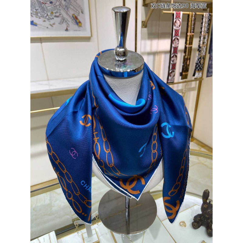 Ch*el square scarf in blue