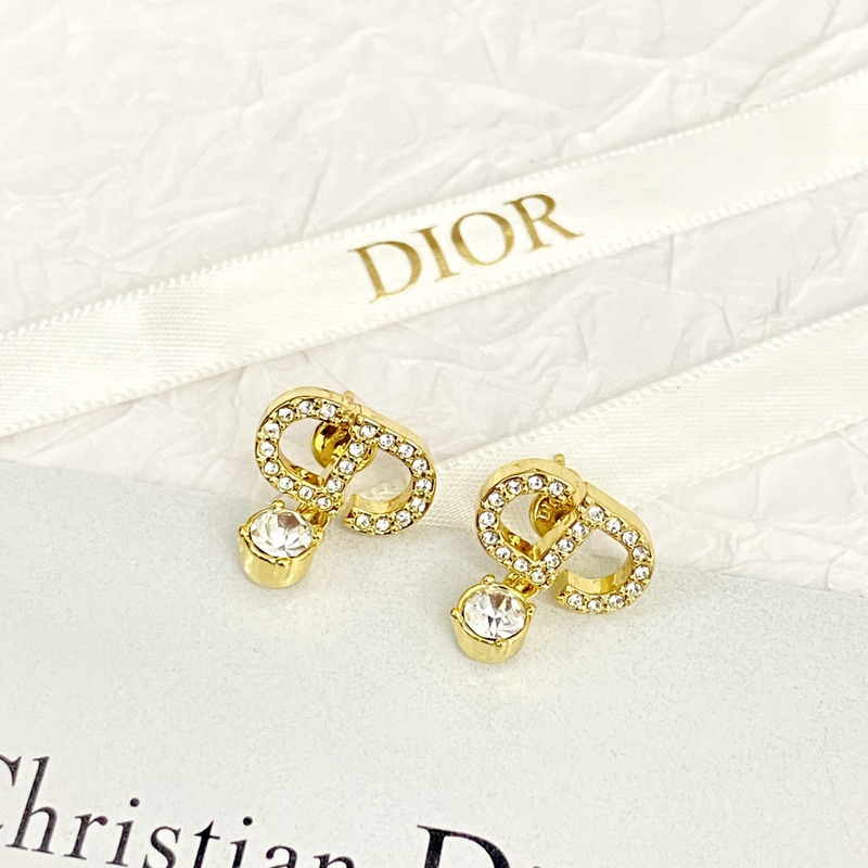 D*or gold-finish metal and silver-tone crystals