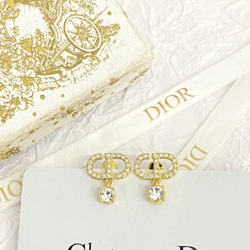 D*or gold-finish metal and silver-tone crystals