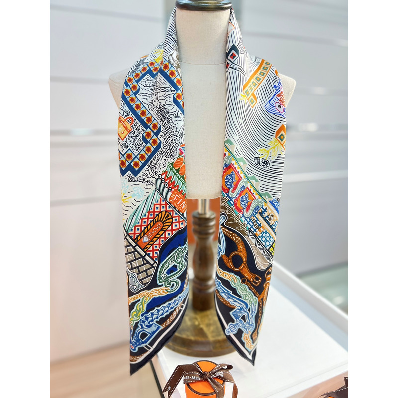 H**mes silk scarf multi color