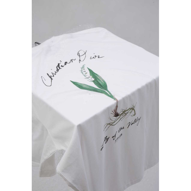 D*or handwritten ch**an t-shirt relaxed fit white cotton jersey