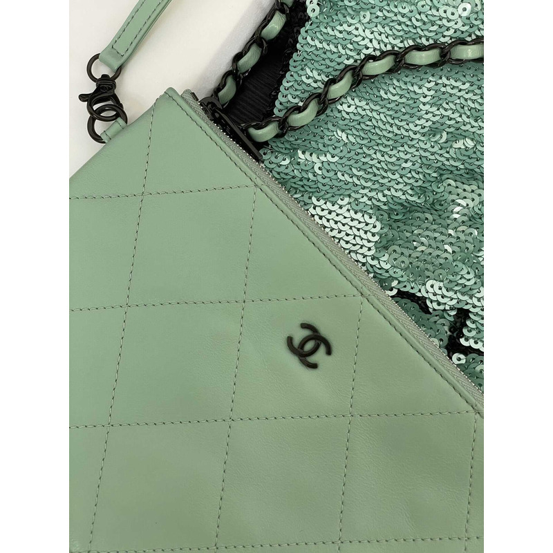 Ch*el shopping bag in green