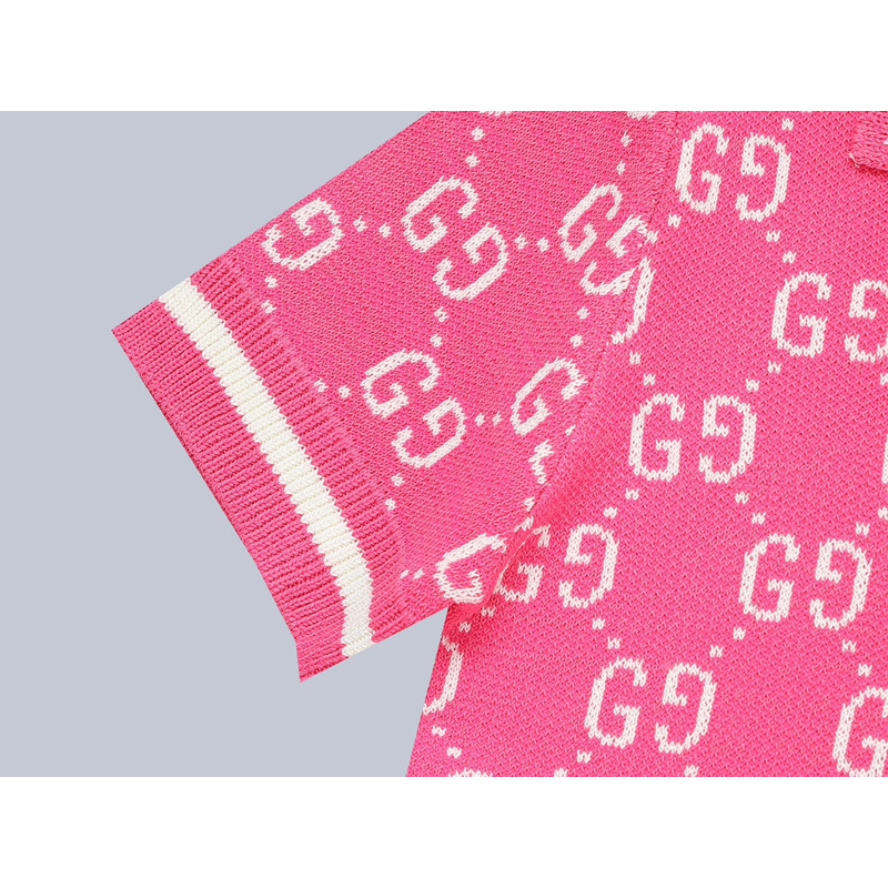 G*u*i polo shirt with interlocking g pink