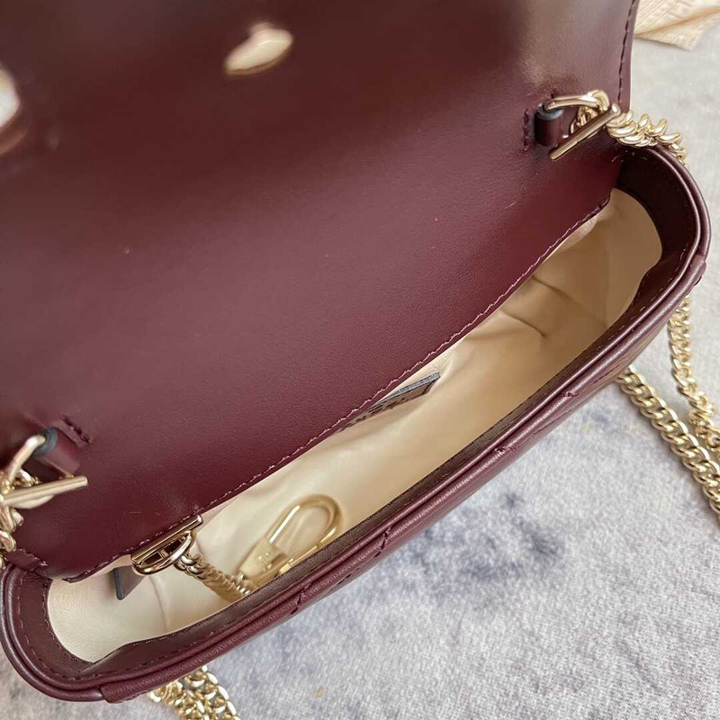 G*u*i marmont extra mini lambskin bag maroon