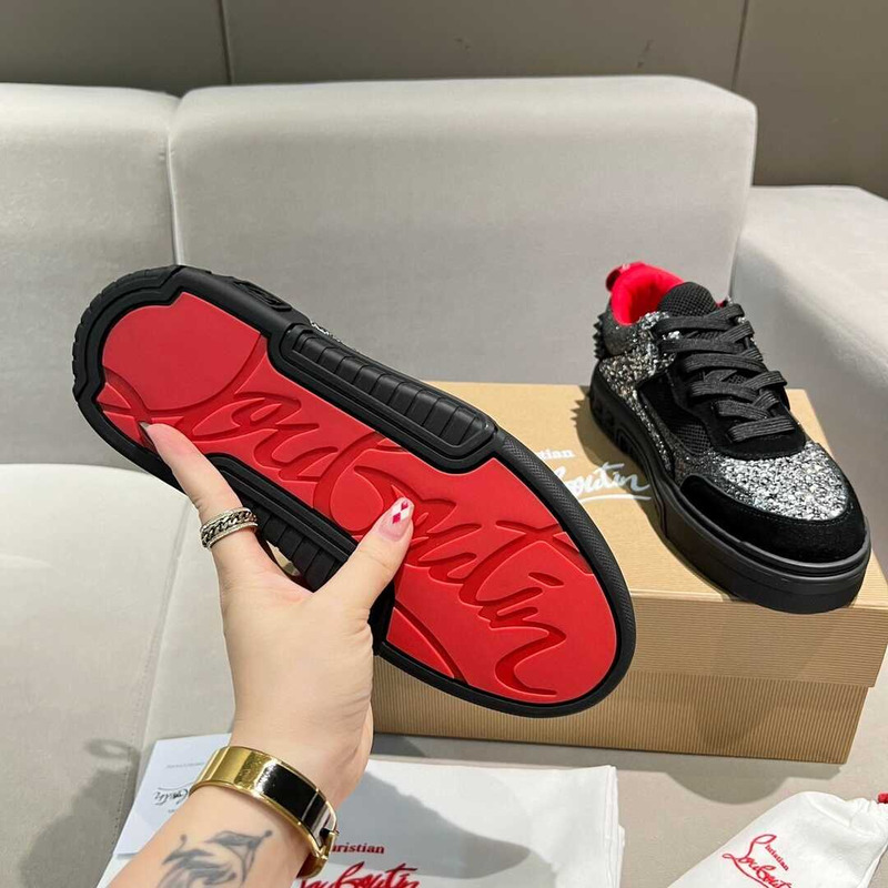 Ch**an louboutin astroloubi lace-up sneakers black