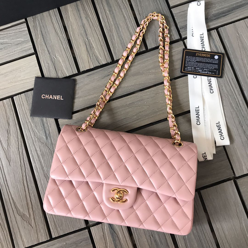 Ch*el classic flap shoulder bag pink