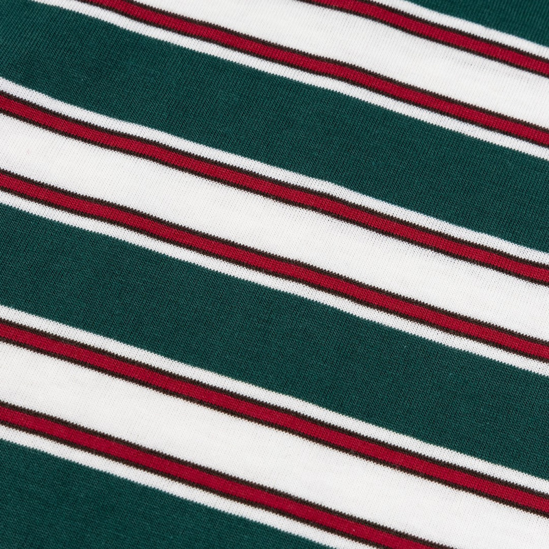 Miu Miu Jersey T-shirt Stripes Cotton Dark Green