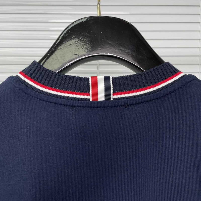 Thom Browne Cotton T-Shirt Navy Blue