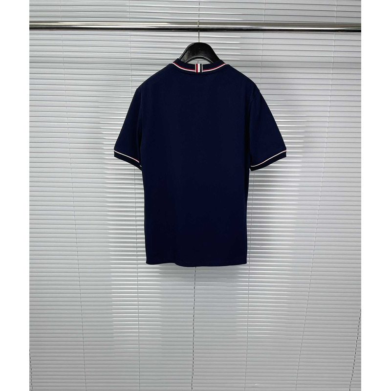 Thom Browne Cotton T-Shirt Navy Blue