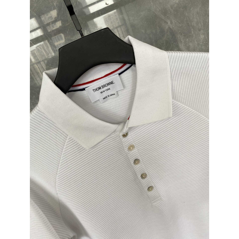 Thom Browne Cotton Polo Shirt White