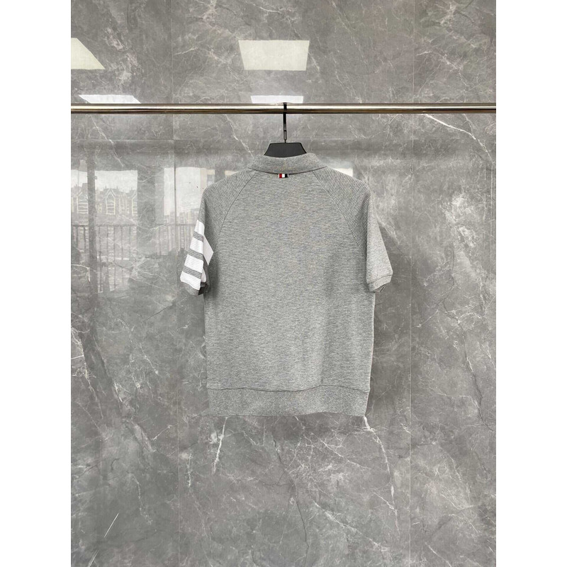 Thom Browne Cotton Polo Shirt Grey