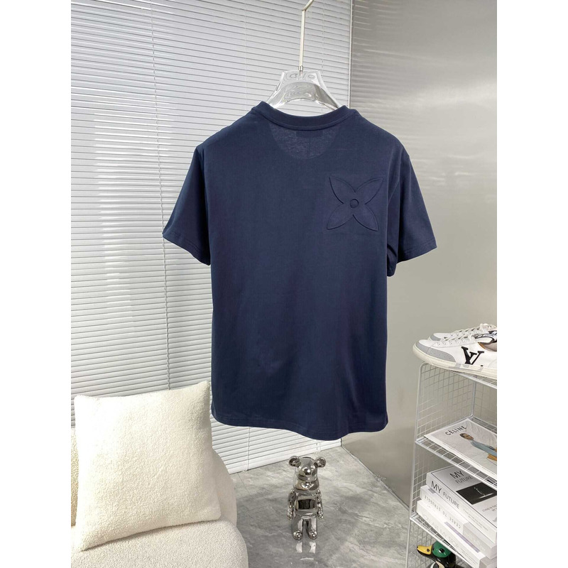 l**is V*t*n monogram cotton t-shirt blue