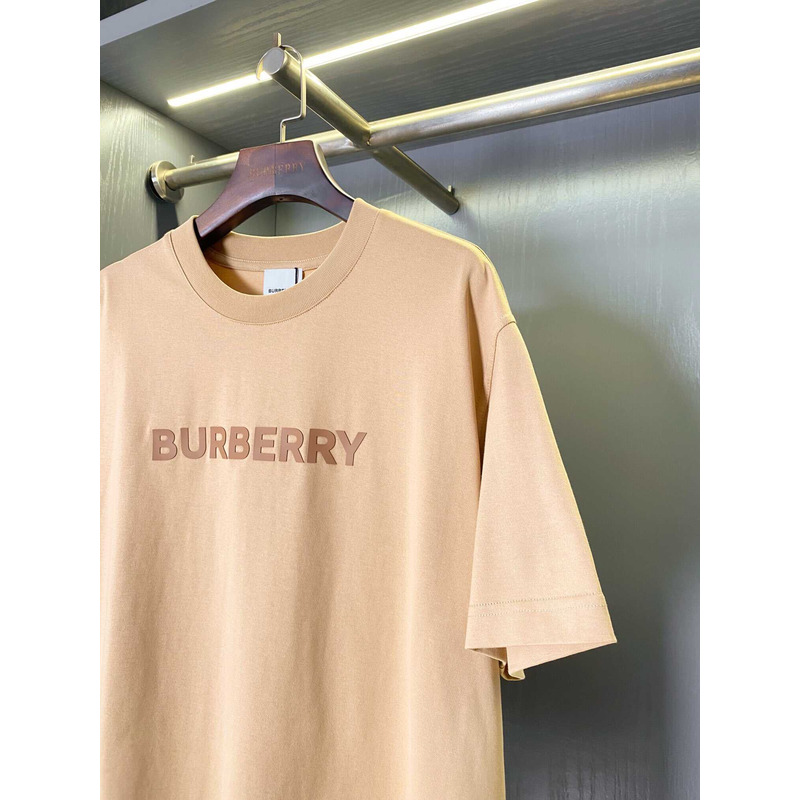 B**rry logo print cotton t-shirt camel