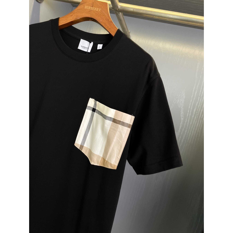 B**rry checked twill-trimmed cotton-jersey t-shirt black