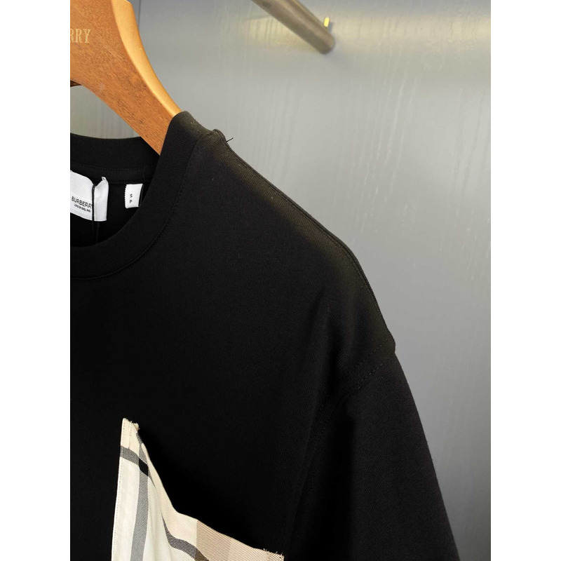 B**rry checked twill-trimmed cotton-jersey t-shirt black