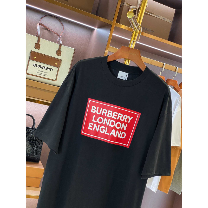 B**rry micro-label printed cotton t-shirt black