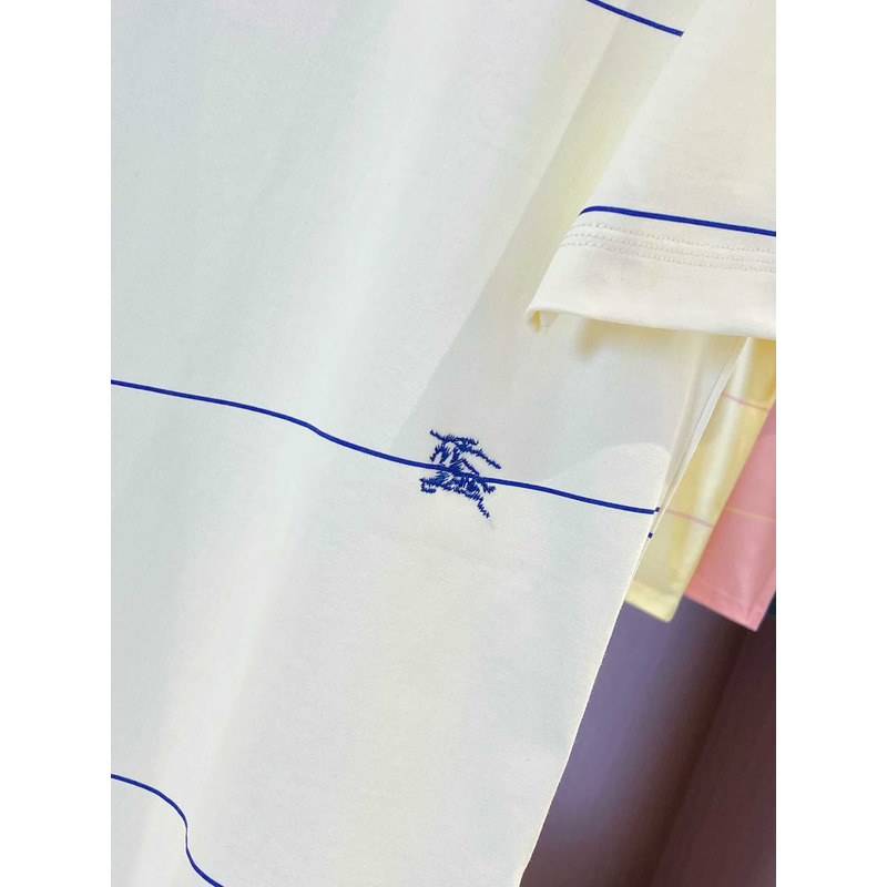 B**rry embroidered t-shirt with diagonal stripes white
