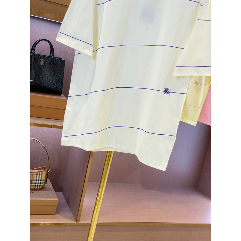 B**rry embroidered t-shirt with diagonal stripes white
