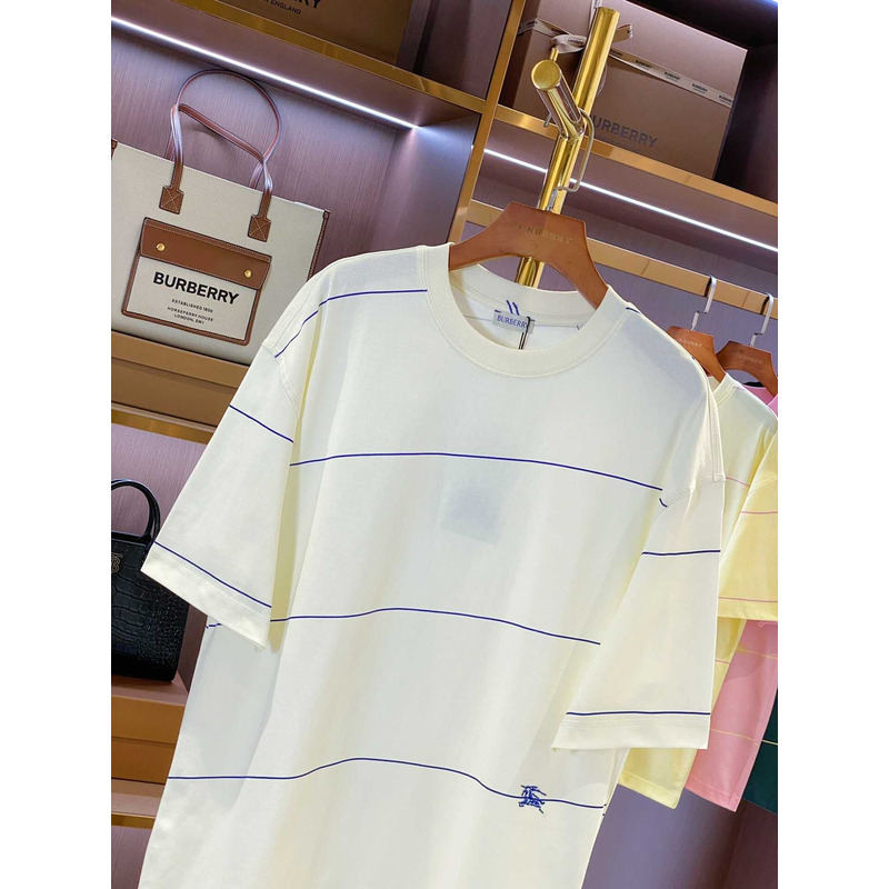 B**rry embroidered t-shirt with diagonal stripes white