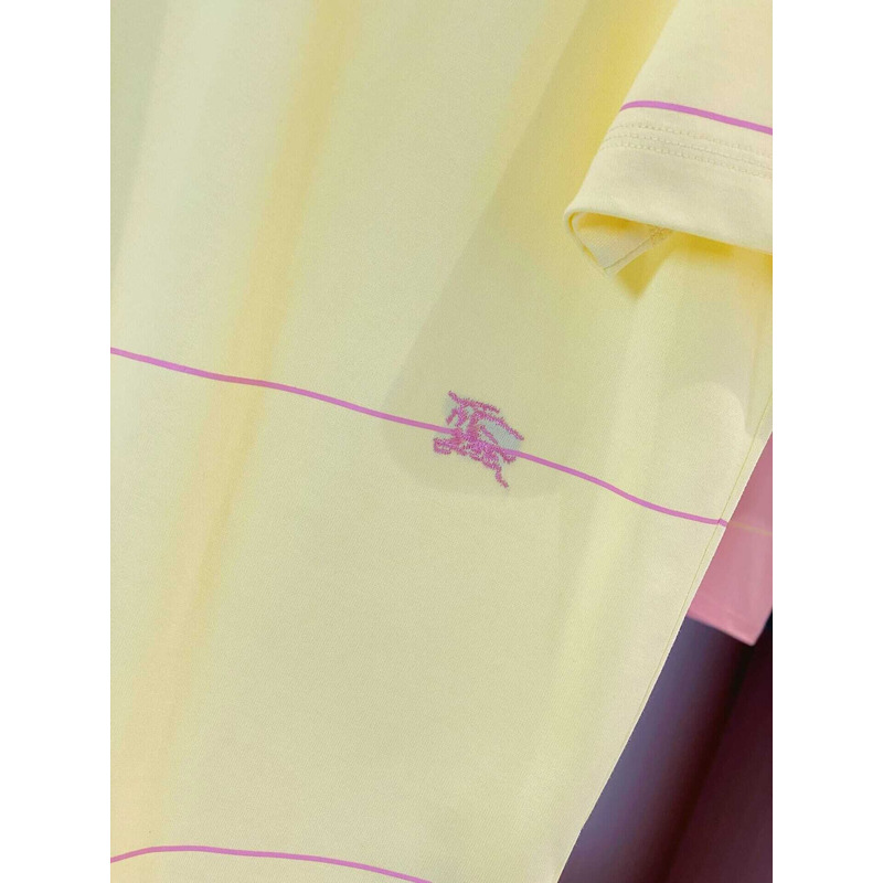 B**rry embroidered t-shirt with diagonal stripes yellow