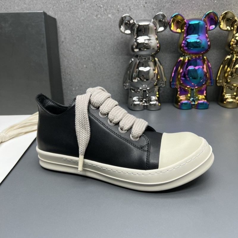 Rick Owens Fogachine Leather Sneakers Black