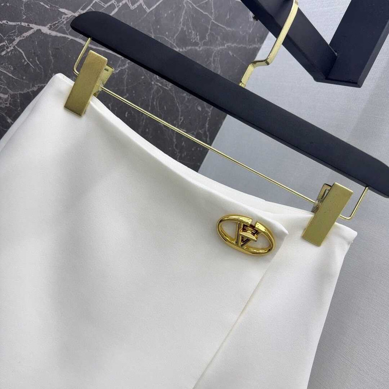 Valentino Crepe Couture Short Skirt White