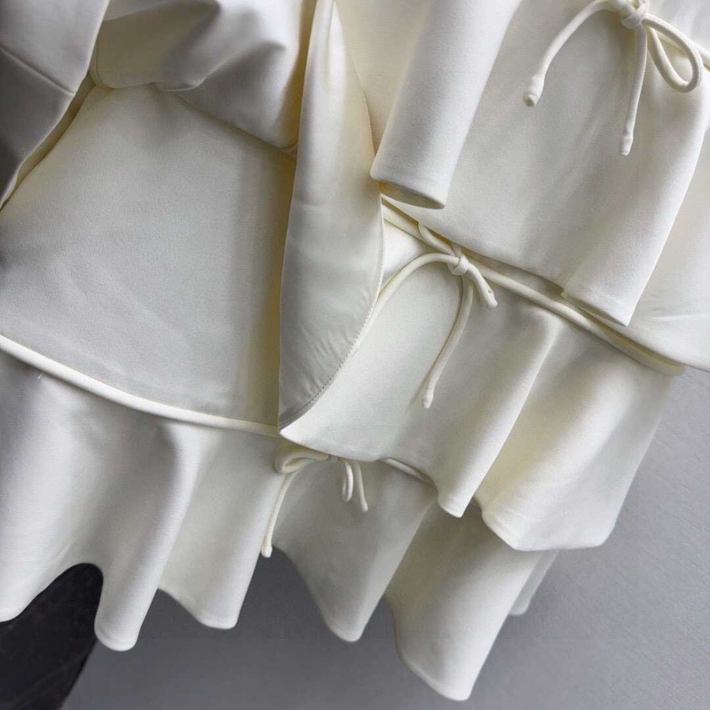 Valentino Garavani Mini Dress Wool-silk Bow-detail Ivory