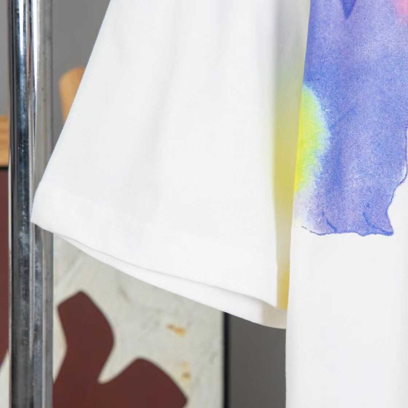 l**is V*t*n monogram splash round neck t-shirt white