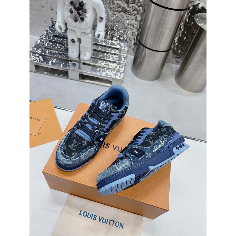 l**is V*t*n lv trainer sneaker denim blue