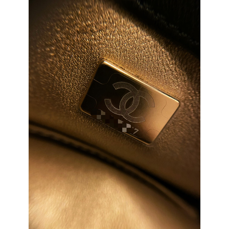 Ch*el hobo crossbody calfskin with gold hardware black