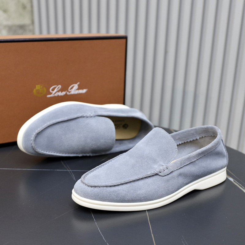 Loro Piana Suede Loafers Grey Blue