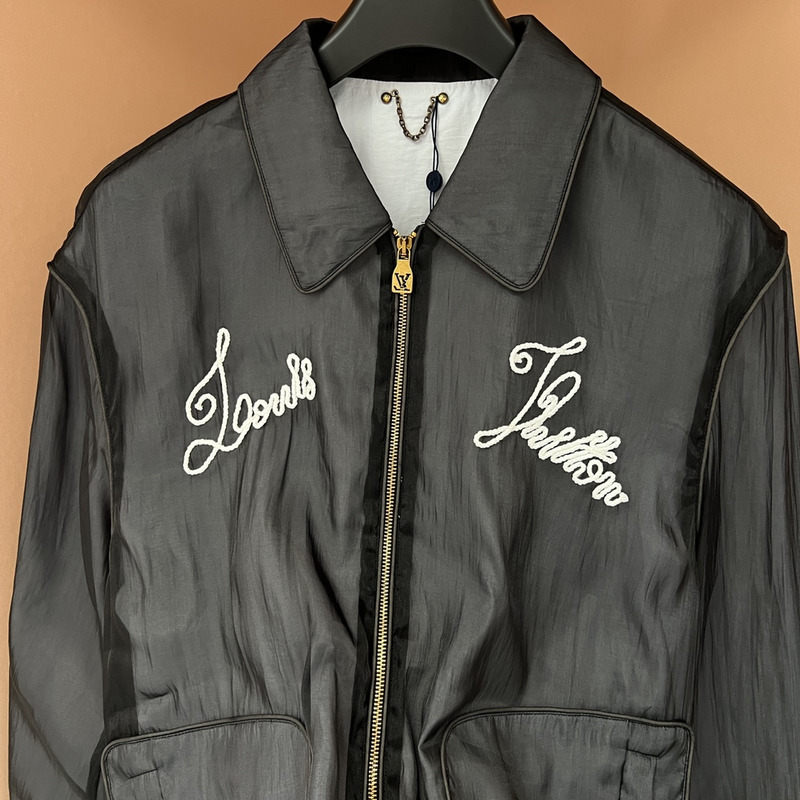 l**is V*t*n embroidered nylon blouson navy blue