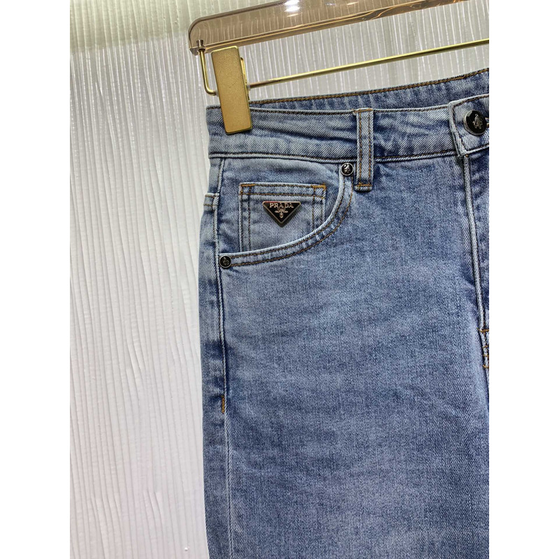 Pra*a  triangle logo jeans blue